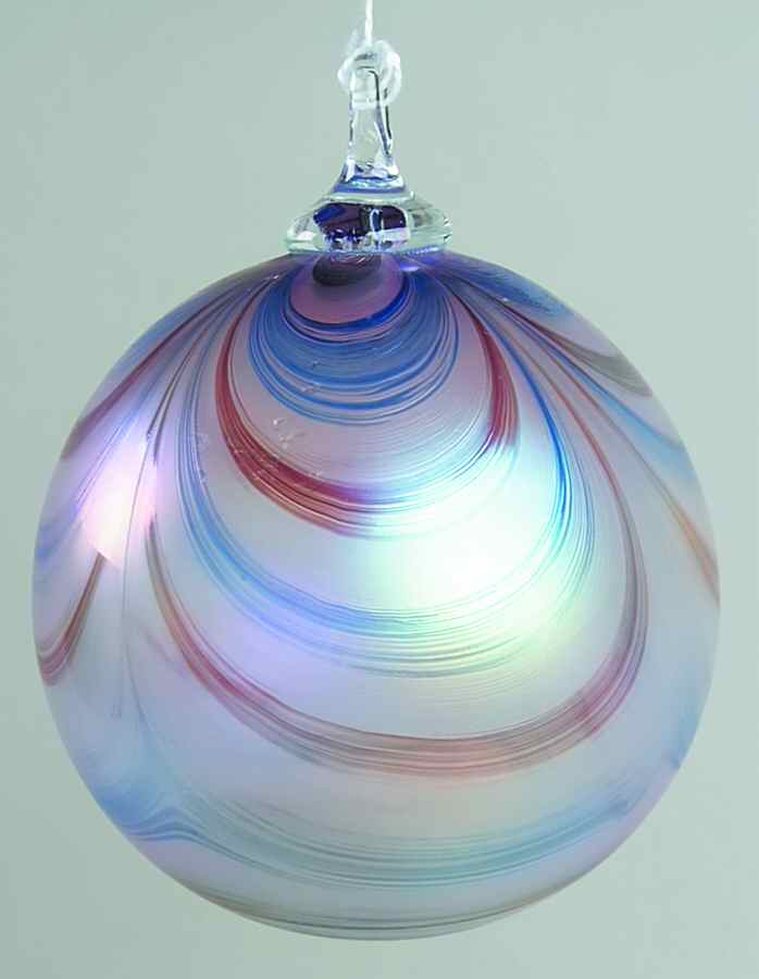 Classic Ball Ornaments Pink & Blue Feather - No Box by Glass Eye Studio-1