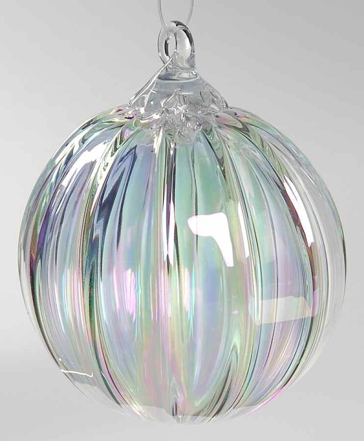 Classic Ball Ornaments Clear Optic Rib - No Box by Glass Eye Studio-1