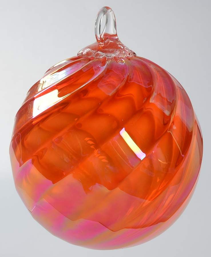 Classic Ball Ornaments Tangerine Twist - No Box by Glass Eye Studio-1