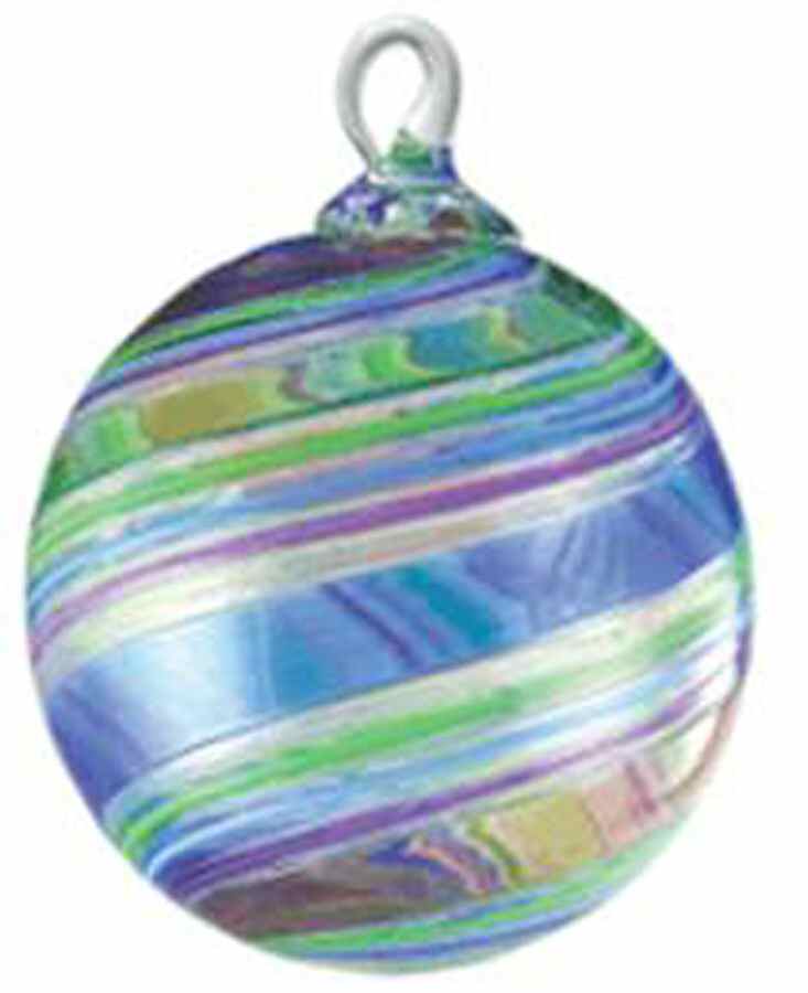 Classic Ball Ornaments Pastel Cane - No Box by Glass Eye Studio-1