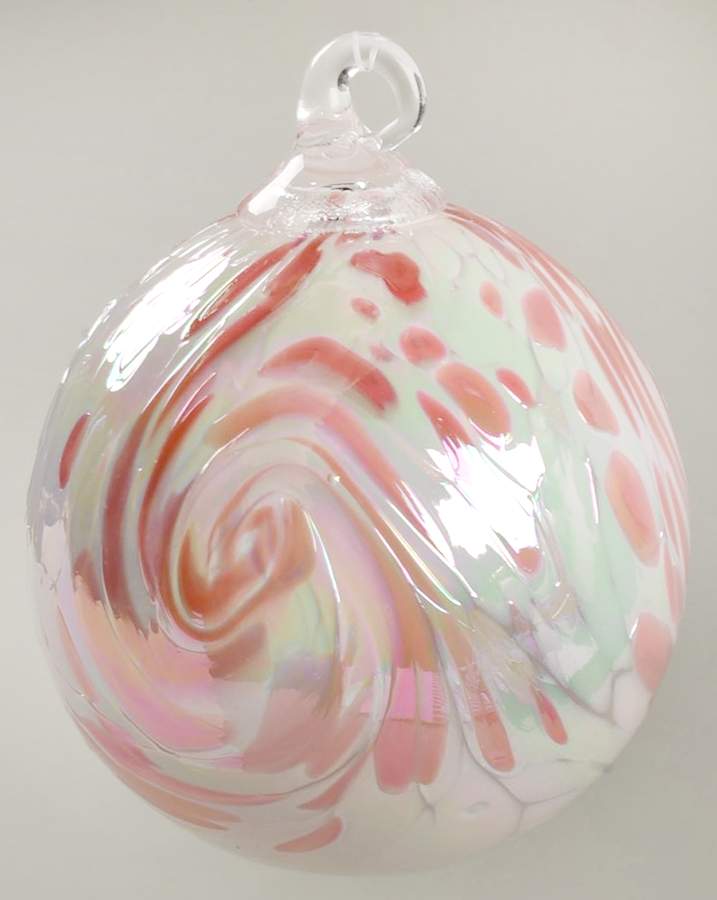 Classic Ball Ornaments Pink Feather - No Box by Glass Eye Studio-1