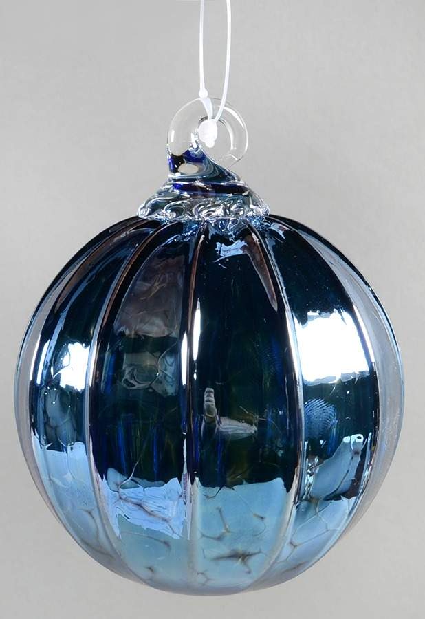 Classic Ball Ornaments Steel Blue - No Box by Glass Eye Studio-1
