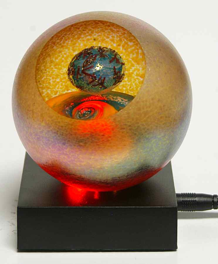 Celestial Series Europa W/ Lighted Base - Boxed by Glass Eye Studio-1