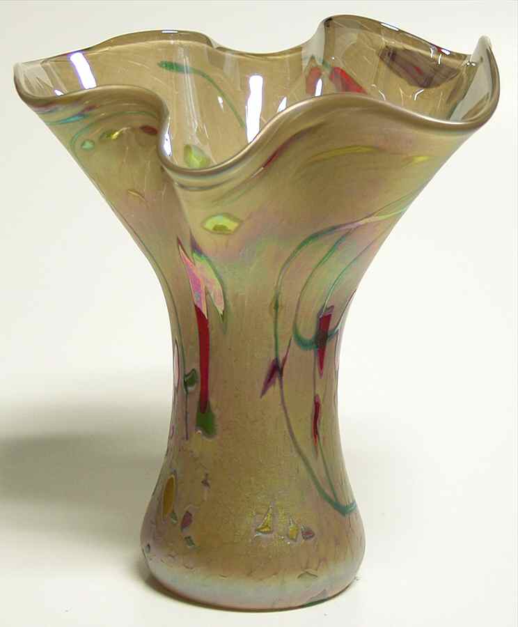 Ruffle Vase Tobac Mini - Boxed by Glass Eye Studio-1