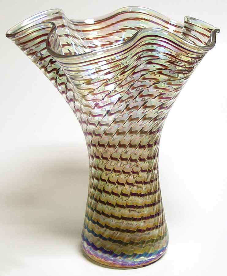 Ruffle Vase Houndstooth - Boxed by Glass Eye Studio-1