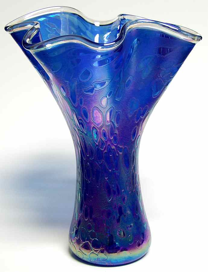 Ruffle Vase Cobalt Blue - Boxed by Glass Eye Studio-1