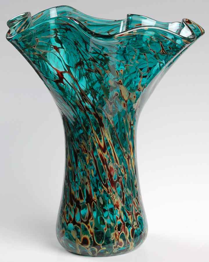 Ruffle Vase Ocean Lava - Boxed by Glass Eye Studio-1