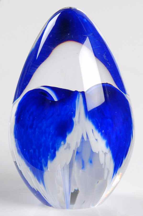 Egg Paperweights Cobalt Flower - No Box by Glass Eye Studio-1