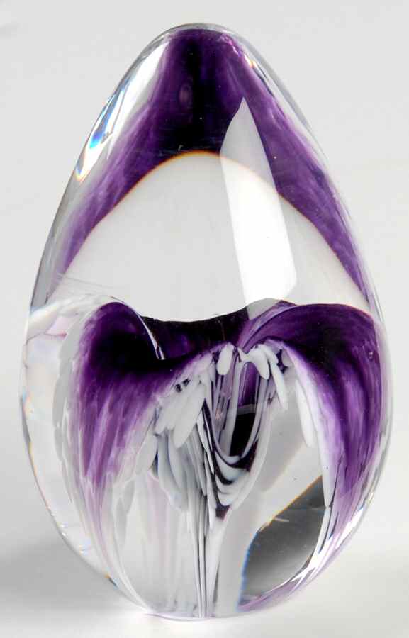 Egg Paperweights Purple Flower - No Box by Glass Eye Studio-1