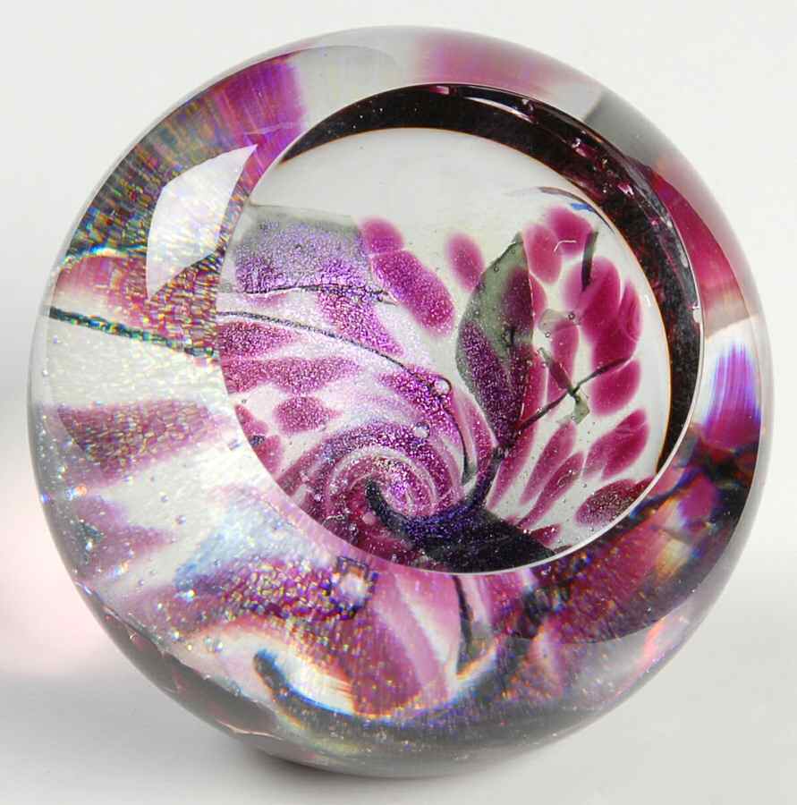 Fireball Collection Paperweights Violet - With Box by Glass Eye Studio-1