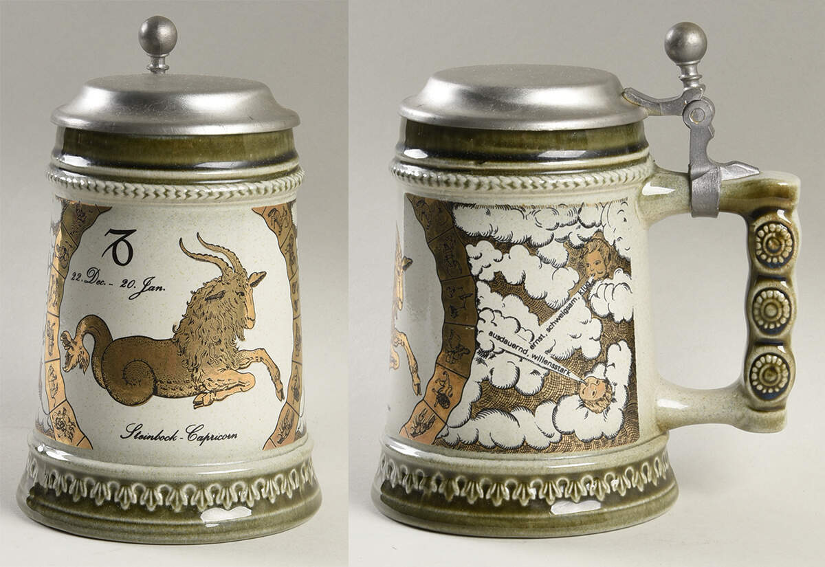 Gerz Steins Zodiac Capricorn-Green/Gold - No Box by Gerz-1