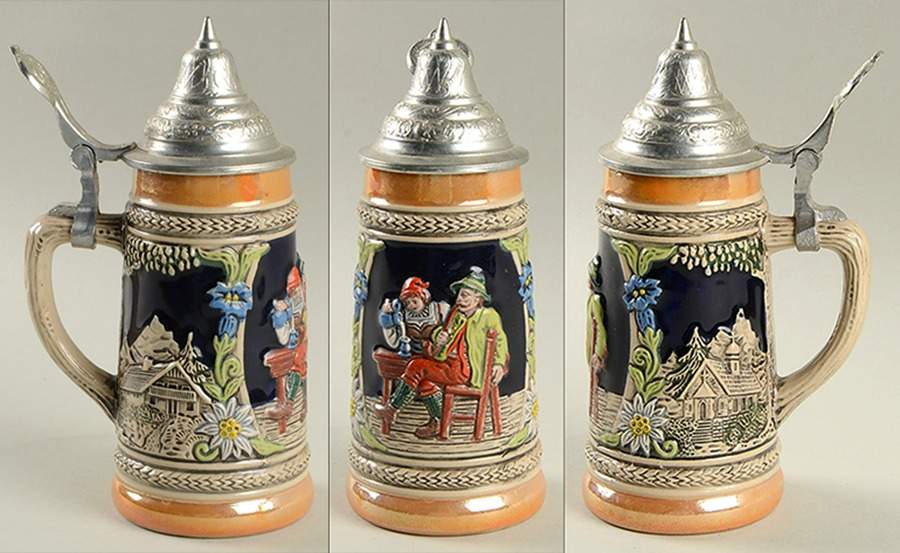Gerz Steins Man With Pipe And Church - No Box by Gerz-1