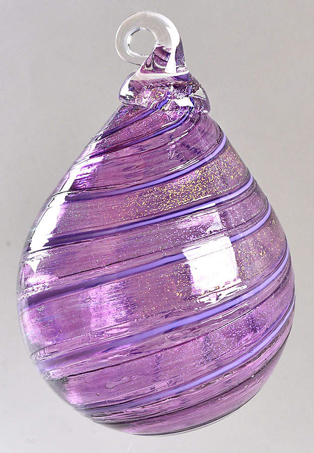 Raindrop Ornaments Golden Amethyst - No Box by Glass Eye Studio-1