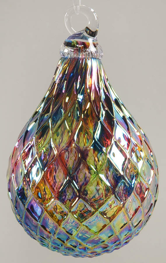 Raindrop Ornaments Rainbow Diamond Facet - No Box by Glass Eye Studio-1