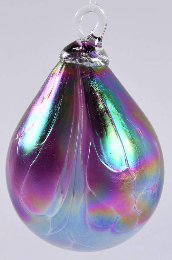 Raindrop Ornaments Amethyst Drape - No Box by Glass Eye Studio-1