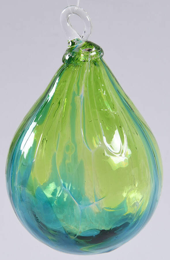 Raindrop Ornaments Aqua Wave - No Box by Glass Eye Studio-1