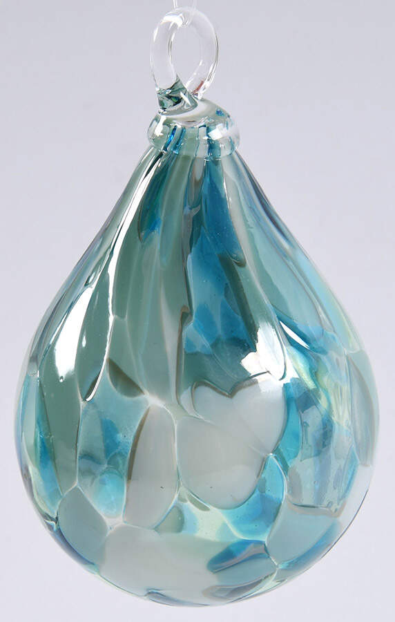 Raindrop Ornaments Sea Glass - No Box by Glass Eye Studio-1