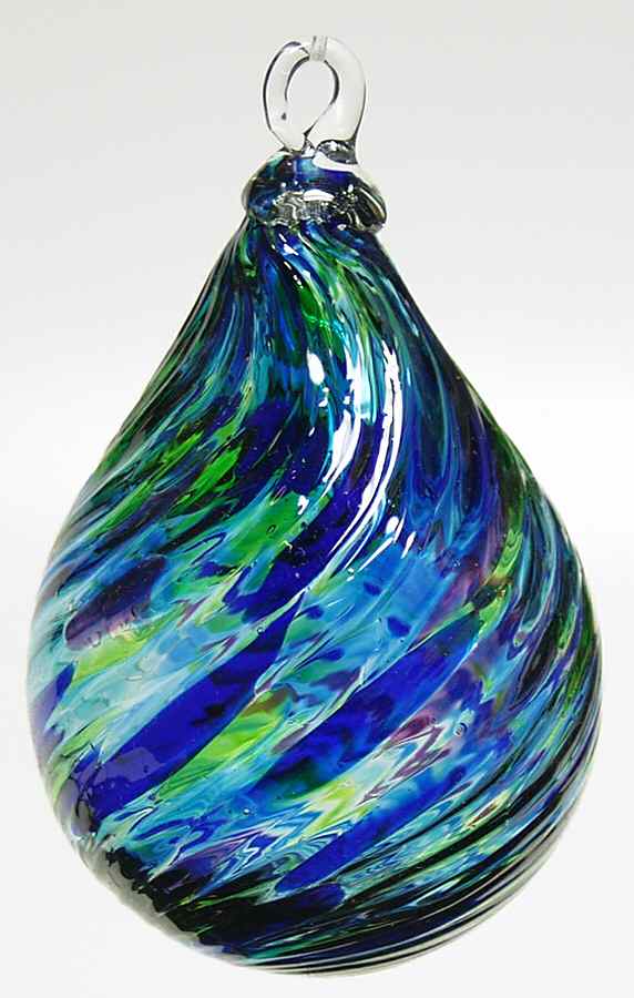 Raindrop Ornaments Ocean Twist - No Box by Glass Eye Studio-1