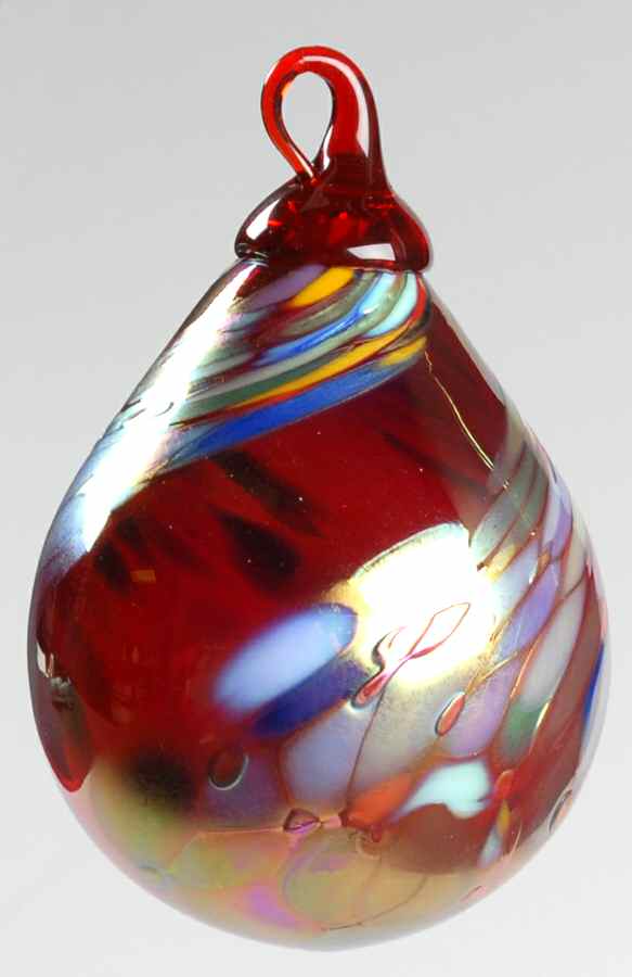 Raindrop Ornaments Holiday Swirl - No Box by Glass Eye Studio-1