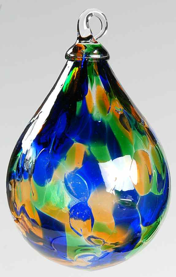 Raindrop Ornaments Green Mosaic - No Box by Glass Eye Studio-1