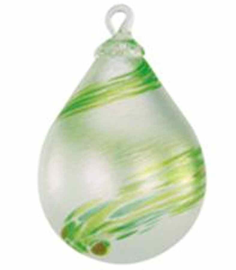 Raindrop Ornaments Lime Swirl - No Box by Glass Eye Studio-1