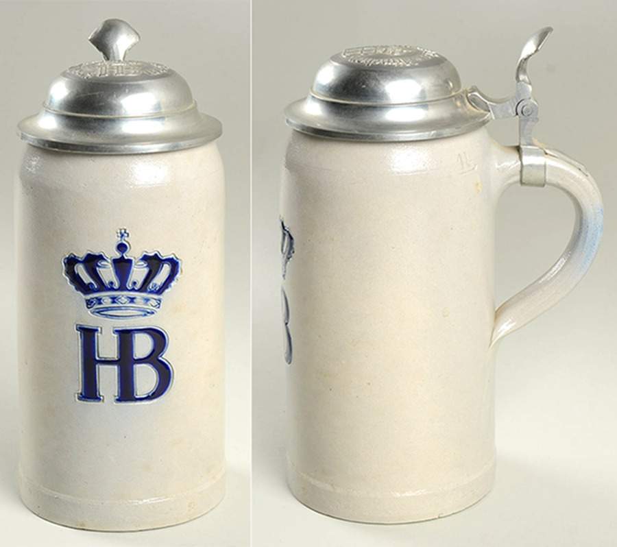 German Beer Steins Hb-Staatl-Hofbrauhaus Munchen- W/ Lid - No Box by Germany-1
