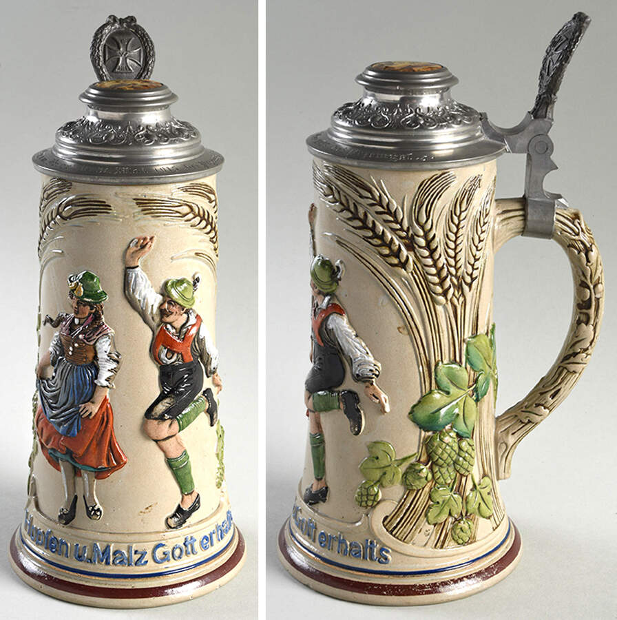 German Beer Steins Hopfen U.Malz Gott Erhalts - No Box by Germany-1