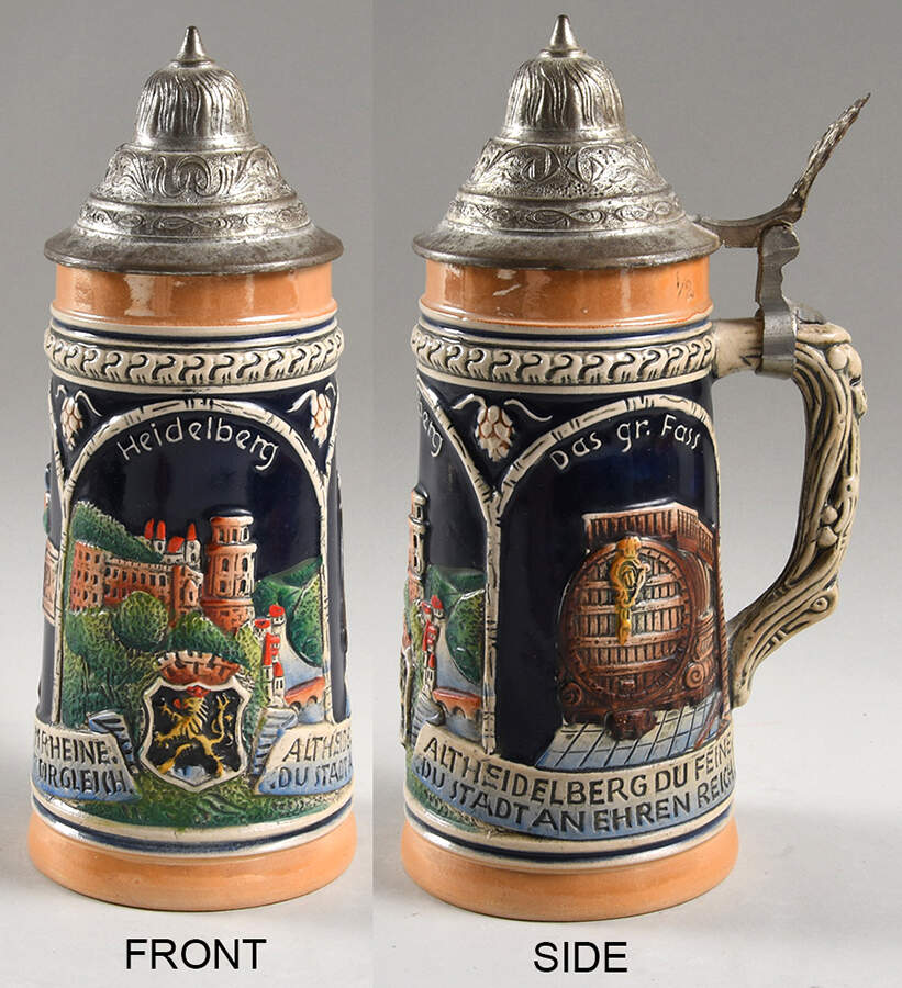 German Beer Steins Heidelberg,Perkeo,Das Gr.Fass - No Box by Germany-1