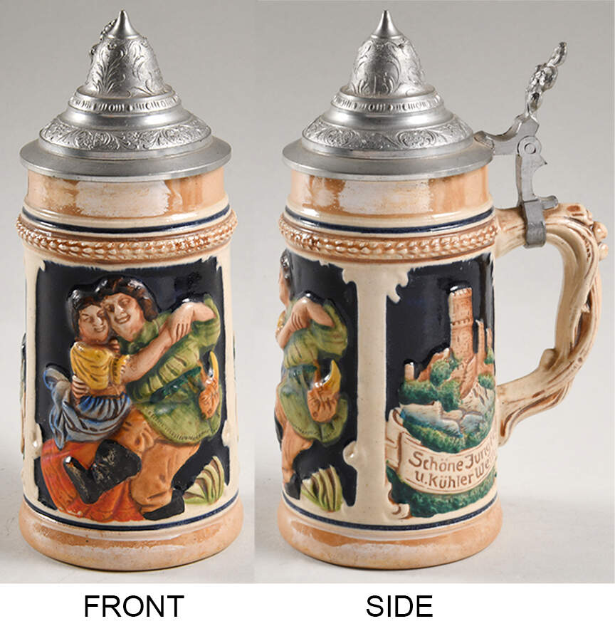 German Beer Steins Schone Jungfern U. Kuhler Wein - No Box by Germany-1