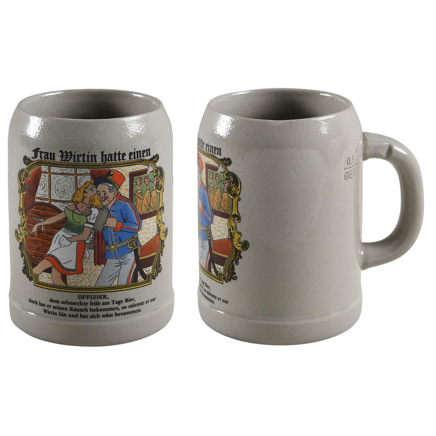 German Beer Steins Frau Wirtin Hatte Einen - No Box by Germany-1