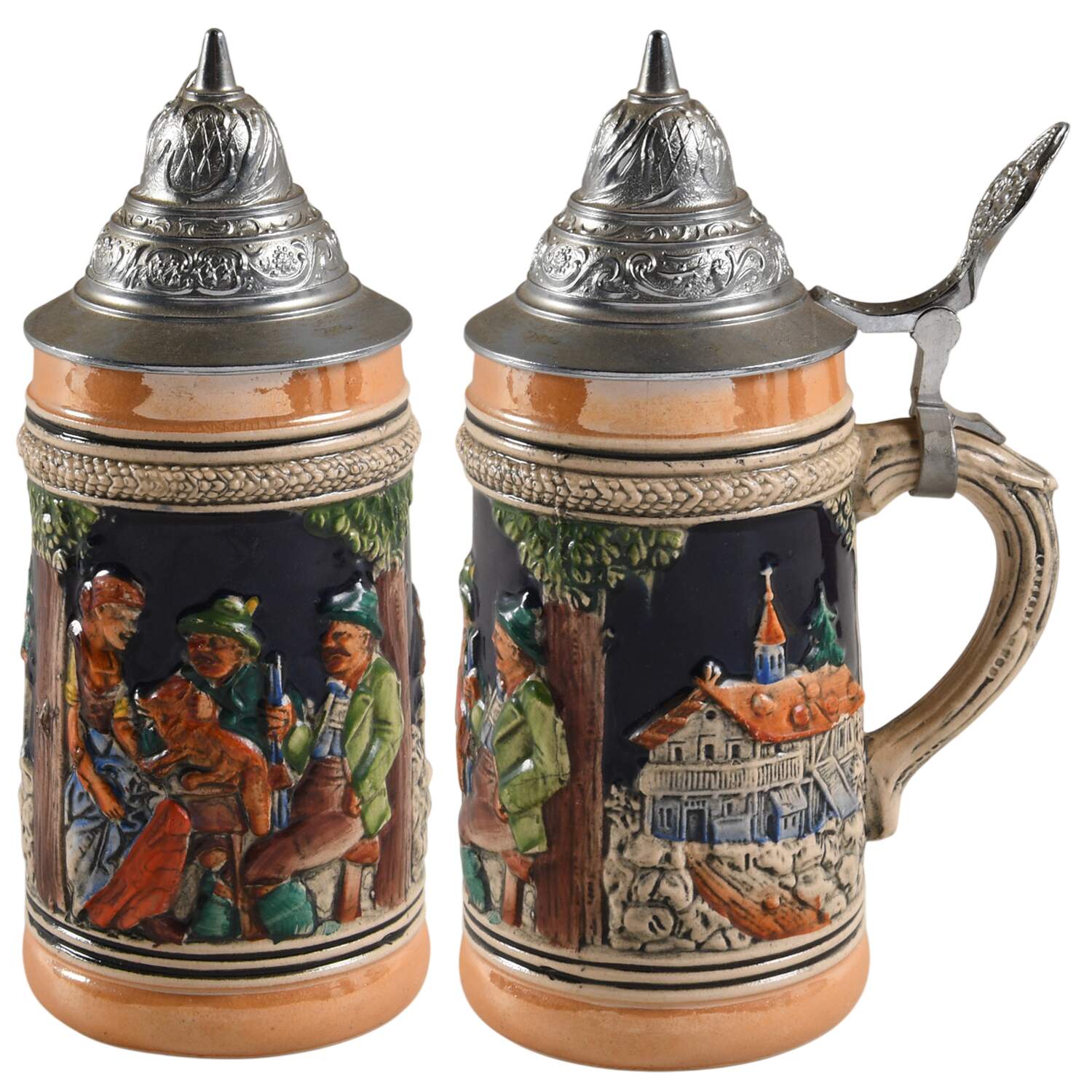 German Beer Steins Bavarian Tavern Scene - No Box by Germany-1