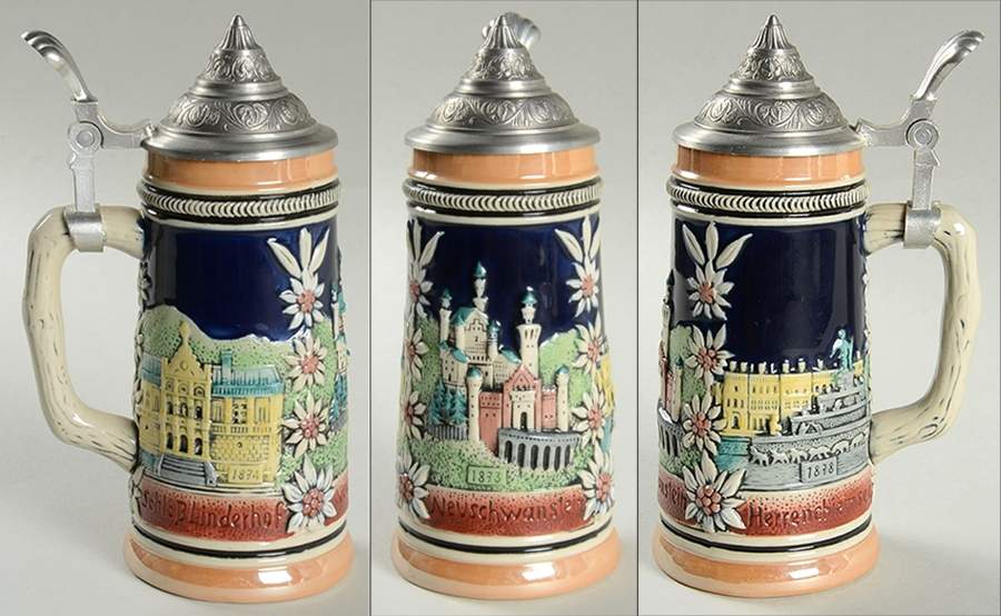 German Beer Steins Three Castles - No Box by Germany-1