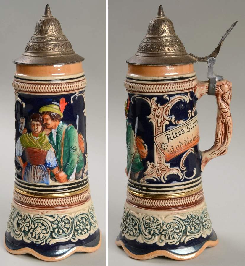 German Beer Steins Old Beer & Young Women - No Box 60 by Germany-1