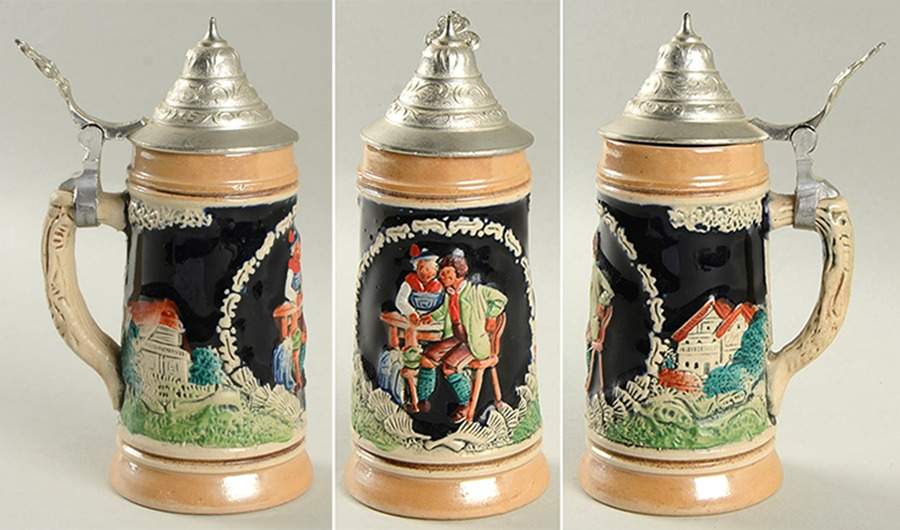 German Beer Steins Man And Woman At Table - No Box by Germany-1