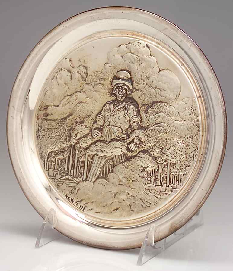 N C Wyeth Uncle Sam Arsenal Of Democracy-Sterling - Boxed by George Washington Mint-1