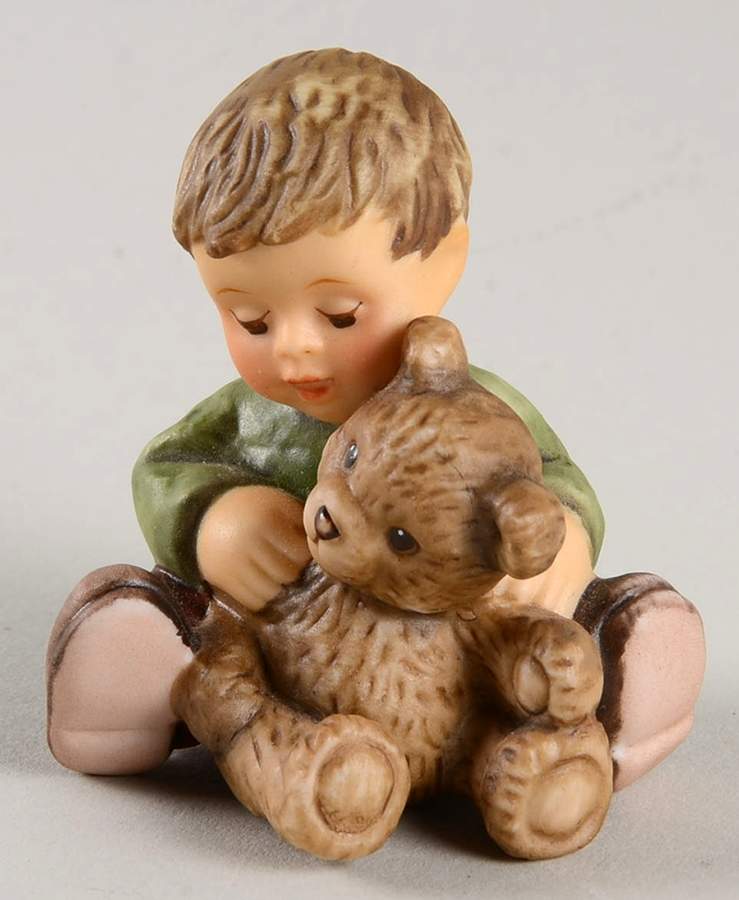 Berta Hummel Figurines Warm Bear Hugs-Boy With Teddy Bear - Boxed by Goebel-1