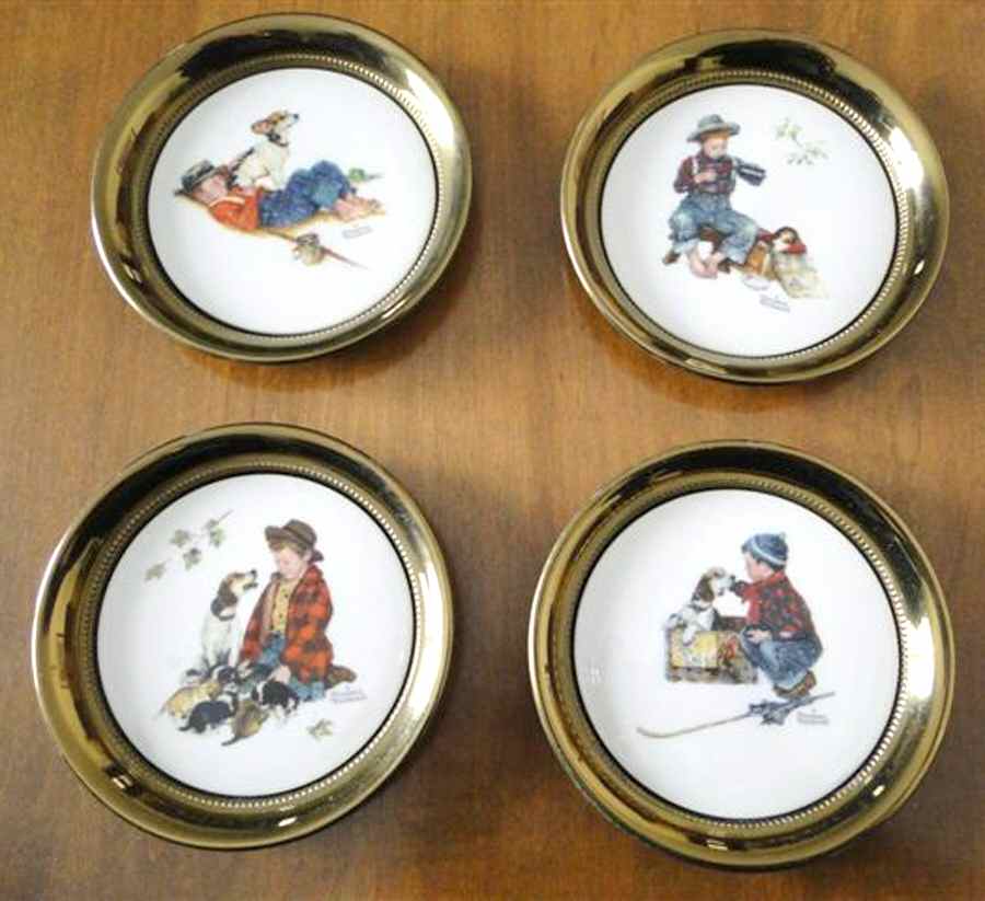 Gorham Giftware Rockwell Coasters-Set Of 4 - No Box by Gorham-1