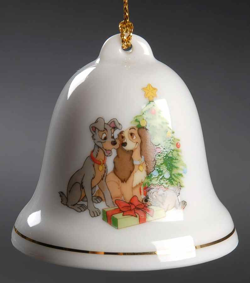 Disney Christmas Bell Lady And The Tramp And Puppy - No Box by Grolier-1