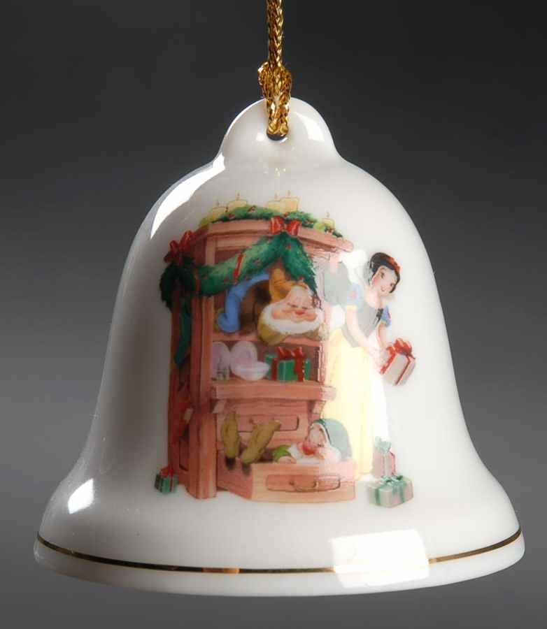 Disney Christmas Bell Snow White And Elves W/Presents - No Box by Grolier-1