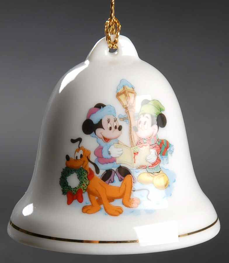 Disney Christmas Bell Mickey, Minnie & Pluto Carolling - No Box by Grolier-1