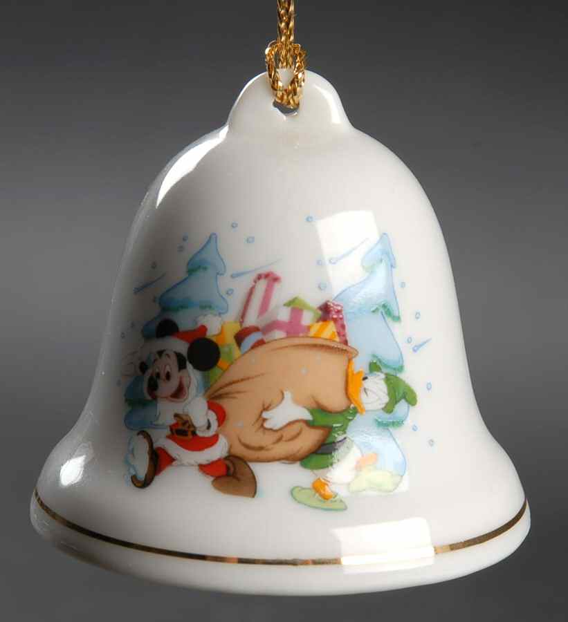 Disney Christmas Bell Santa Mickey And Donald With Presents - No Box by Grolier-1