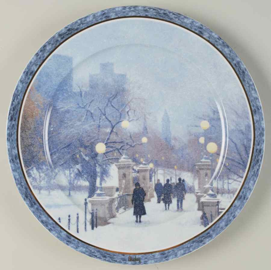 Artis Orbis-Dunlay Winter Snowfall-Plate - Boxed by Goebel-1