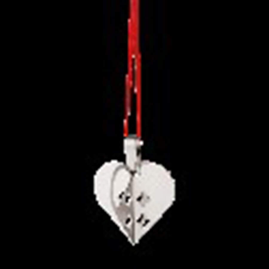 Annual Christmas Ornament Pierced Heart - Boxed by Georg Jensen (Denmark)-1