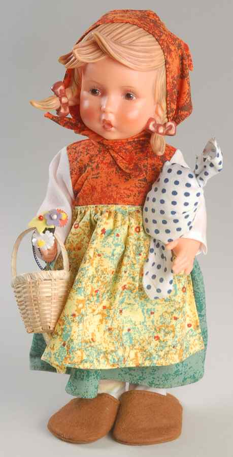 Hummel Vinyl Dolls Girl W Ith Bundle - Boxed by Goebel-1