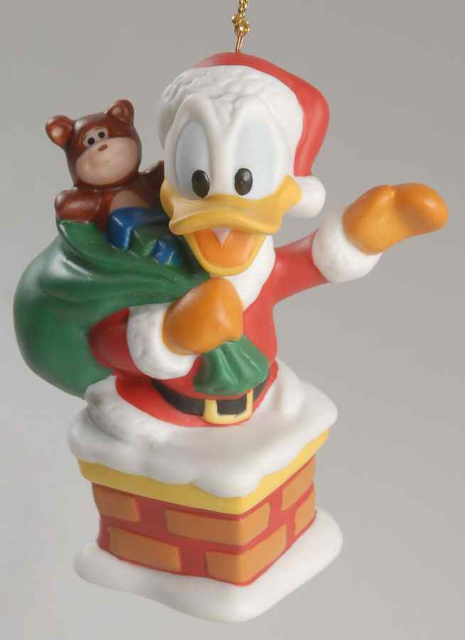 Disney Porcelain Treasures Donald Duck In Chimney - Boxed by Grolier-1