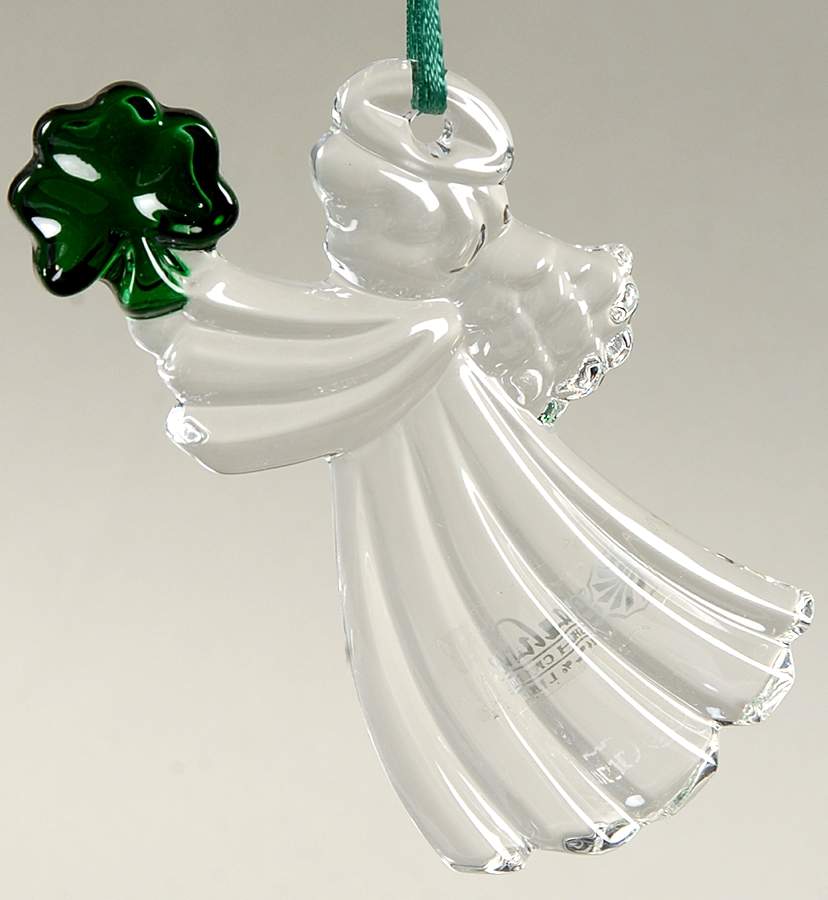 Christmas Hanging Ornaments Shamrock Angel-Green - No Box by Galway-1