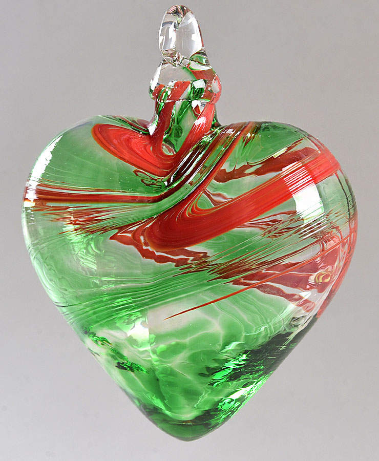 Heart Ornaments Mistletoe - No Box by Glass Eye Studio-1