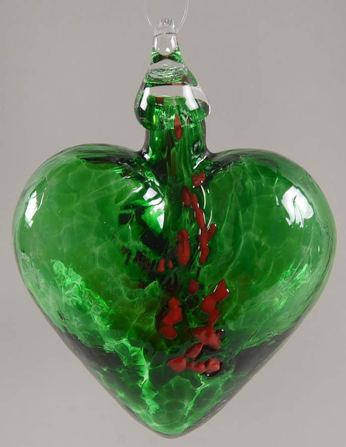 Heart Ornaments Mistletoe - No Box by Glass Eye Studio-1