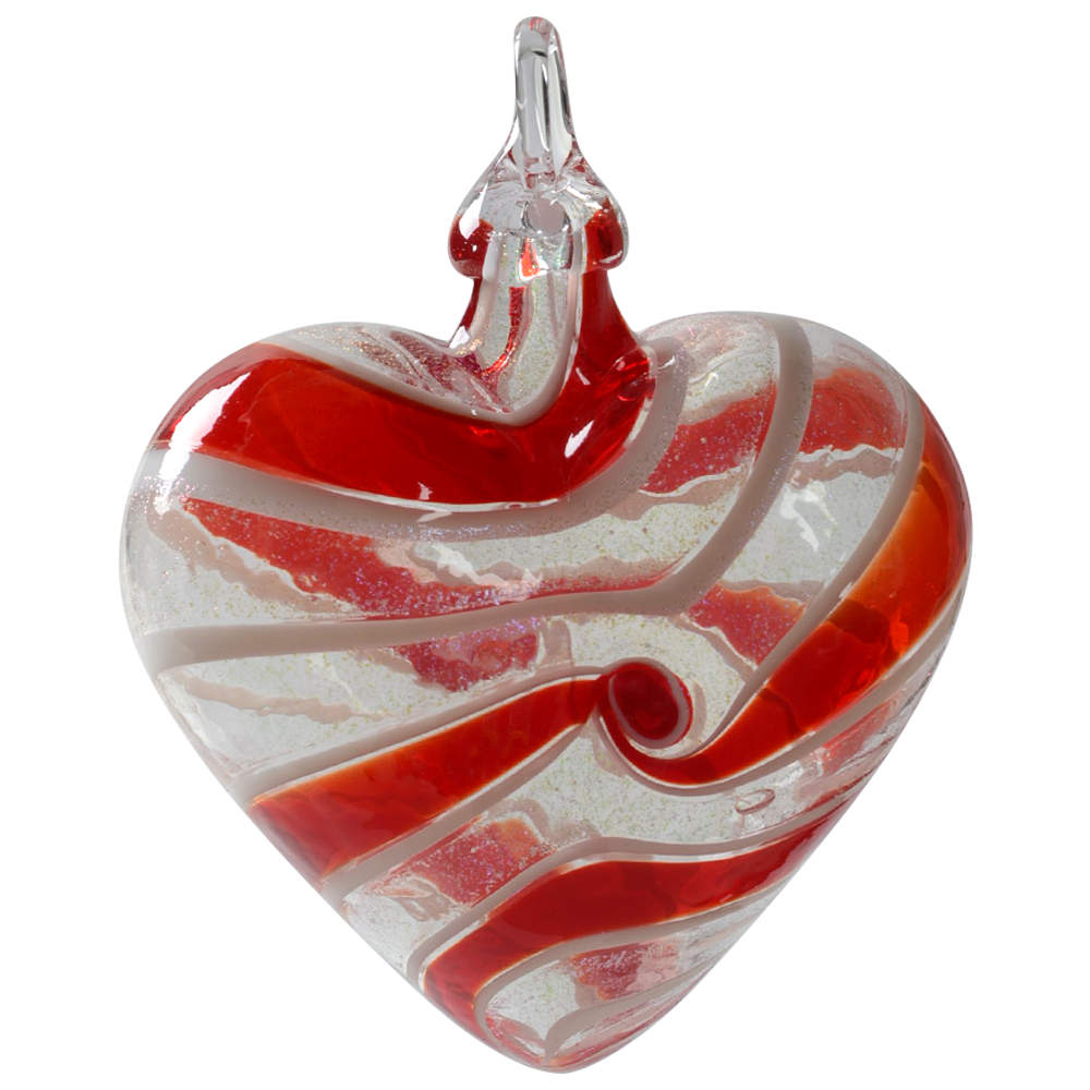 Heart Ornaments Red Spin Heart - No Box by Glass Eye Studio-1