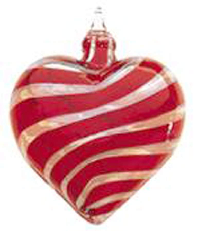 Heart Ornaments Platinum Twist Heart - No Box by Glass Eye Studio-1